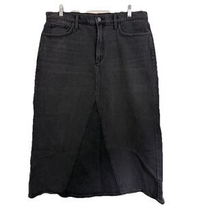 Joe's Denim Jean Faye Midi Skirt Size 33 Black Cotton Stretch